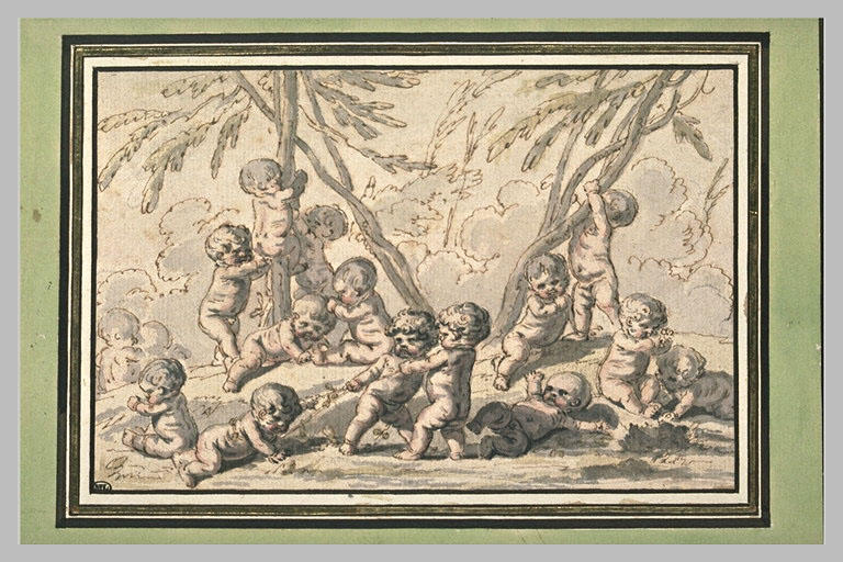 Plusieurs enfants nus jouant