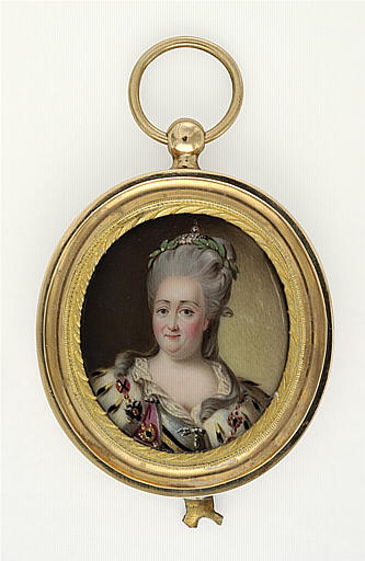Portrait de Catherine II avec la couronne et le manteau impérial