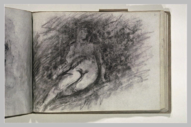 Etude d'une femme nue à demi-allongée