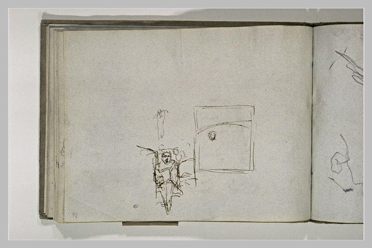 Homme assis ; croquis divers
