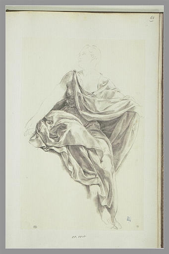 Etude de la draperie d'une femme assise