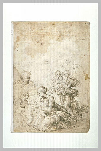 Sainte Famille avec le petit saint Jean et deux anges