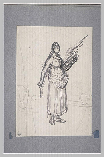 Fileuse pour la Chevrière auvergnate pastel de 1866