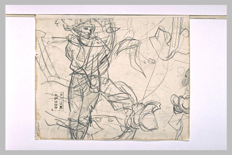 Divers croquis dont un homme debout