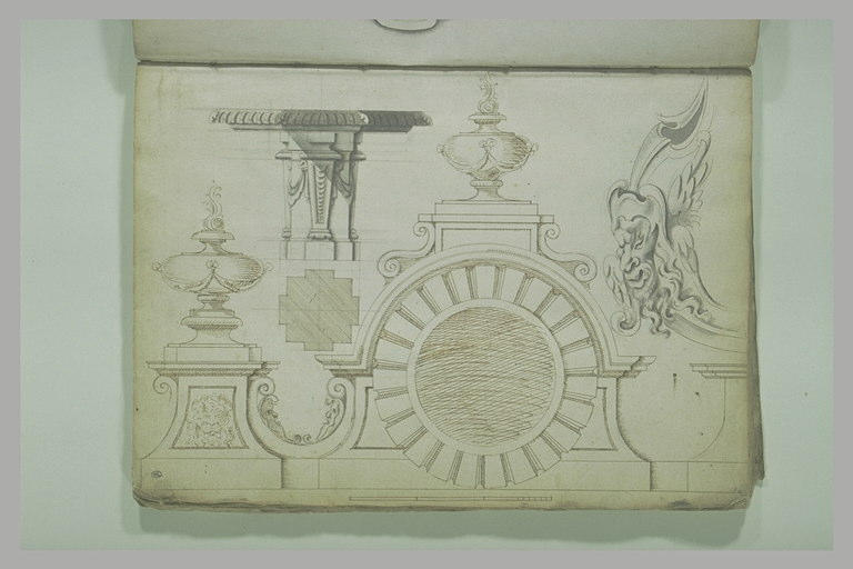 Croquis d'ornements et étude d'architecture