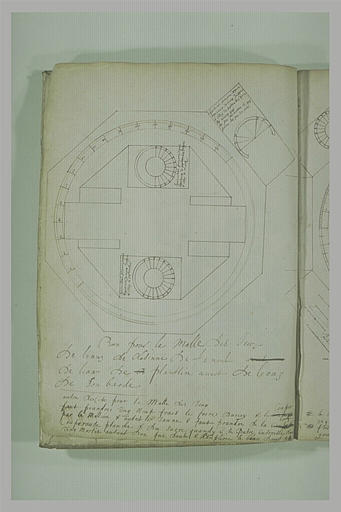 Etude d'architecture et note manuscrite : recette pour le mal des yeux
