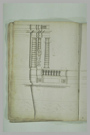 Etude d'architecture : terrasse evec colonnade