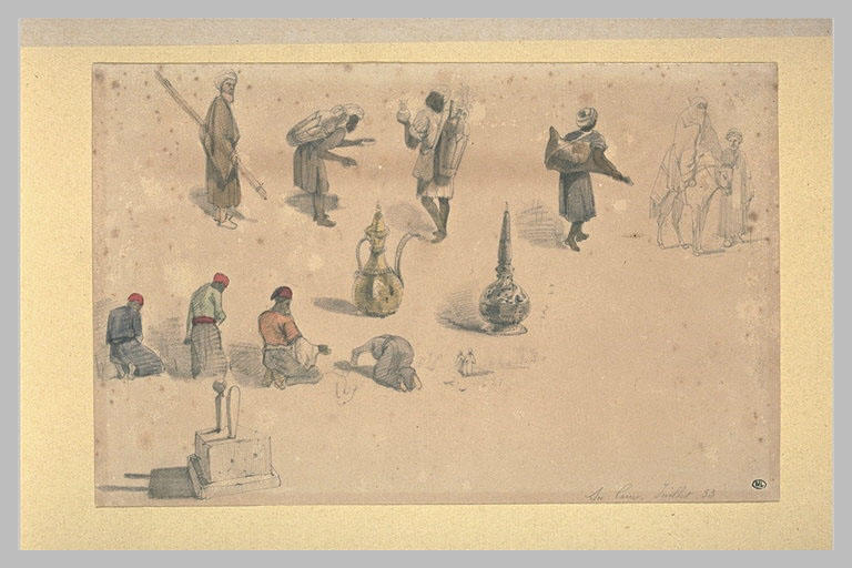 Egyptiens dans diverses attitudes, et objets