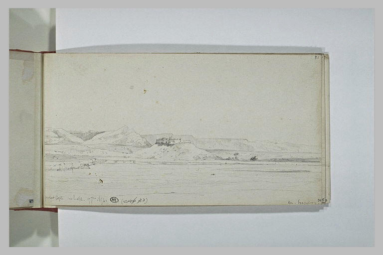 Paysage des abords du Nil, avec un couvent copte