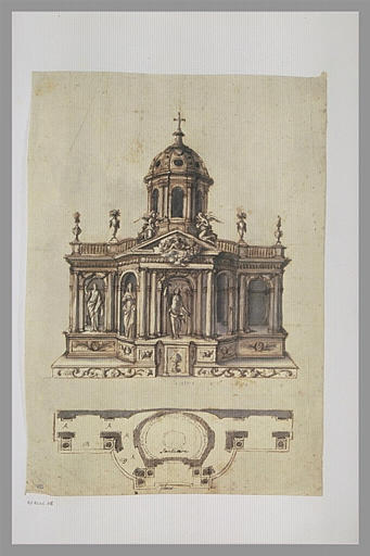 Tabernacle architecturé et sculpté : la Trinité