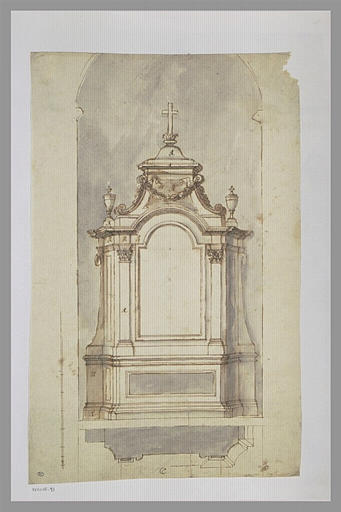 Autel et retable d'ordre corinthien. Elévation et plan