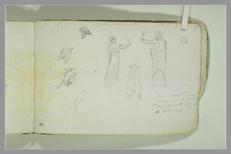 Etudes d'après des figures ou des costumes et accessoires égyptiens