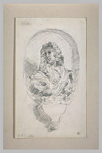 Croquis d'après un buste sculpté de jeune homme