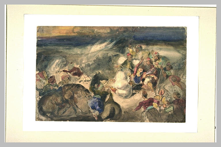 Scène de bataille entre grecs et turcs