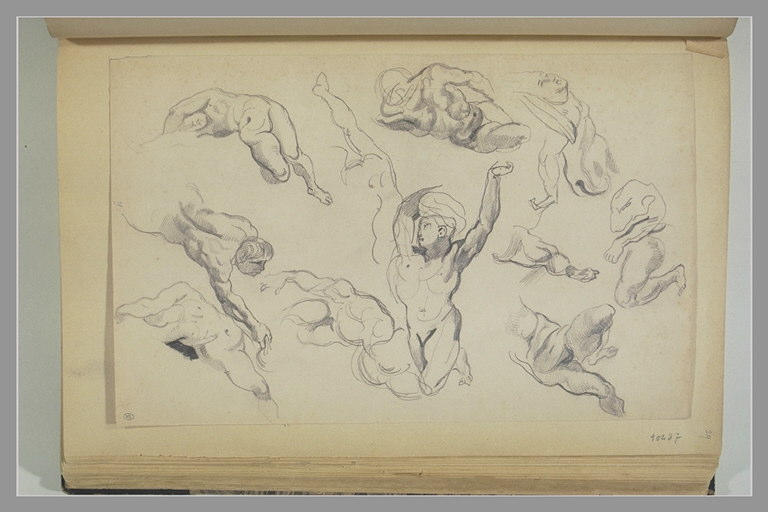 Feuille d'études d'après la Chute des Damnés