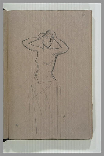 Femme debout, à demi nue