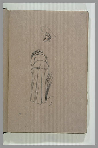 Femme de dos, se penchant, et tête