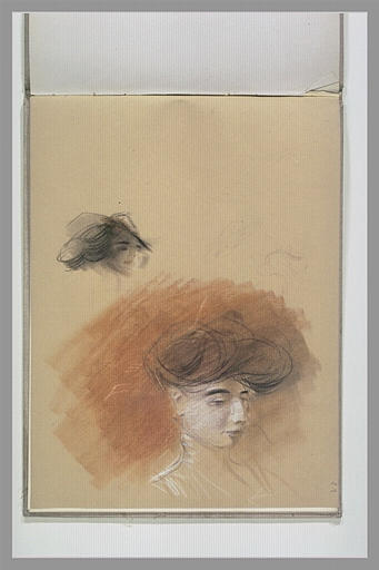 Deux études de têtes de femmes