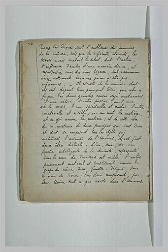 Texte manuscrit en langue française
