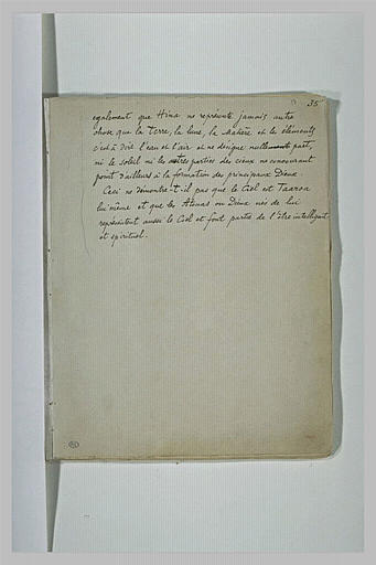 Texte manuscrit en langue française