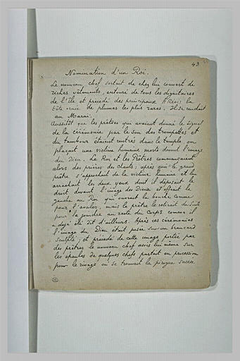 Texte manuscrit en langue française