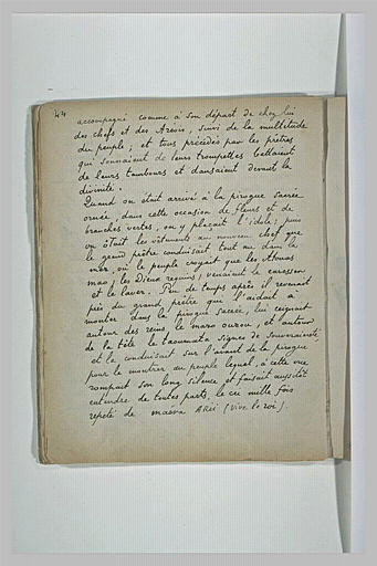 Texte manuscrit en langue française