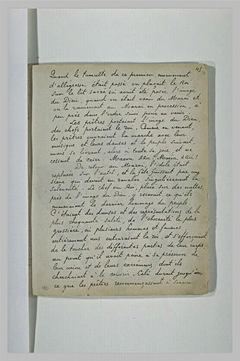 Texte manuscrit en langue française