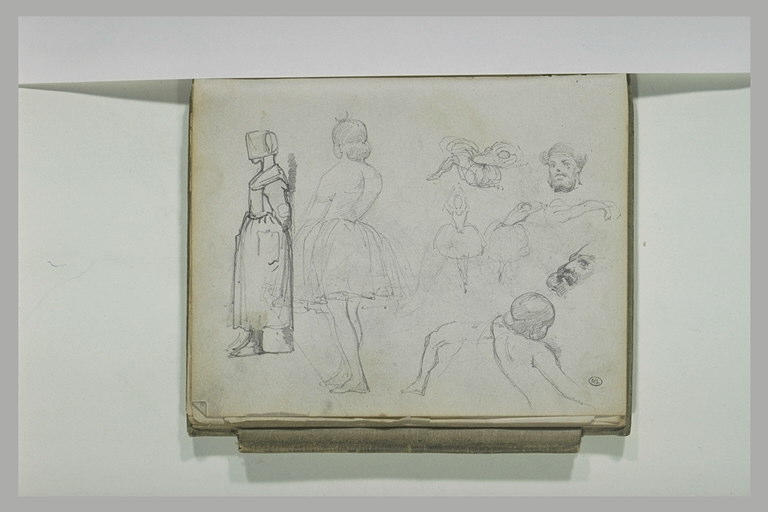 Paysanne bretonne, danseuses, et autres figures