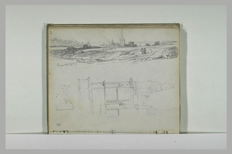 Détail du calvaire du folio précédent et vue de Rosporden