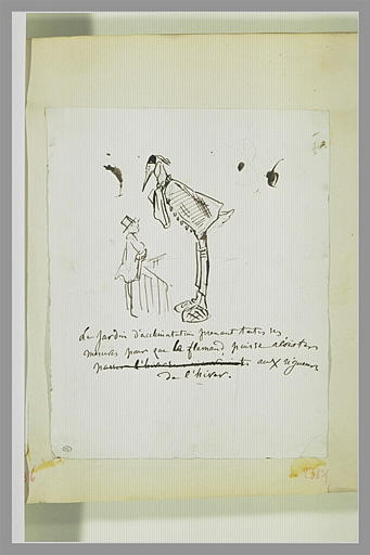 Caricature : homme devant un flamand habillé