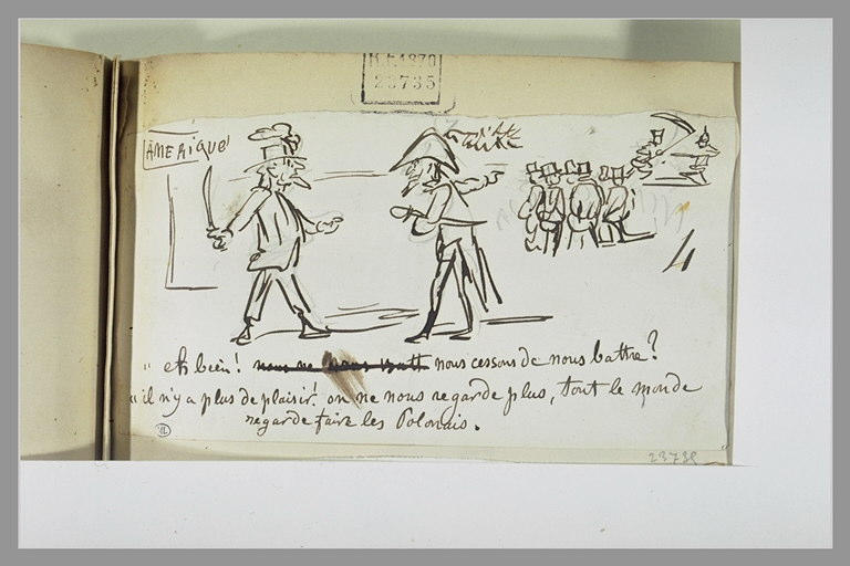 Caricature : dispute entre deux personnages et combat de deux polonais