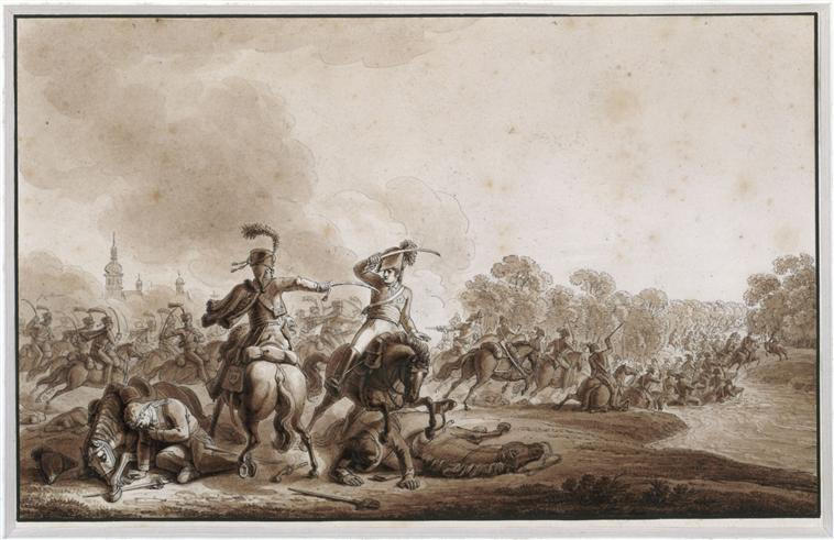 Combat de cavaliers ; Charge et combat de cavaliers français et russes en 1807 (autre titre)