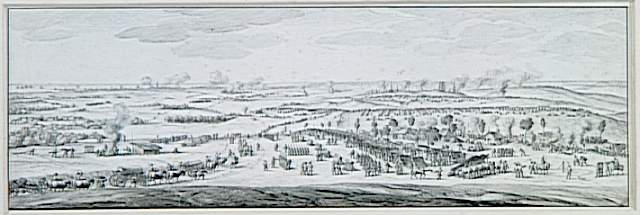 Vue du camp militaire français installé devant Dantzig - mai 1807