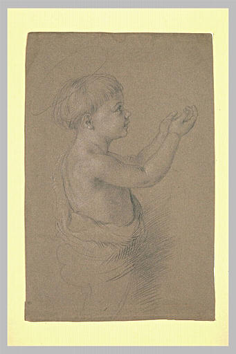 Petit garçon nu, de profil vers la droite : saint Jean-Baptiste