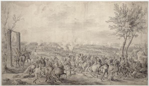 La bataille de Fontenoy : au premier plan, l'état-major ; Louis XV donnant ses ordres à la bataille de Fontenoy, le 11 mai 1745 (autre titre)