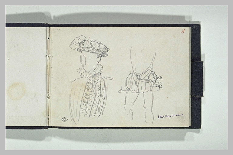Deux études d'un costume d'homme du XVIè siècle