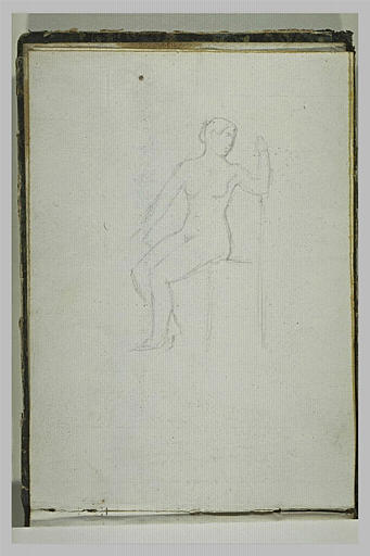 Etude de femme nue, assise sur une chaise