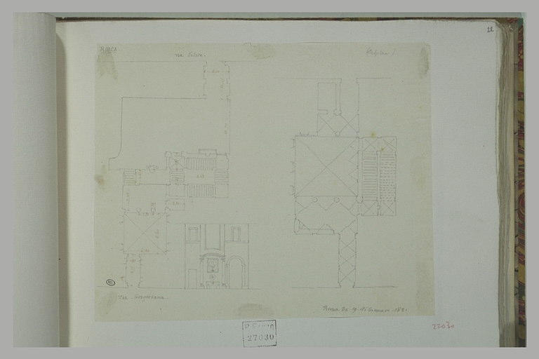 Deux plans, dont celui d'une maison entre la Via Felice et la Via Gregoriana