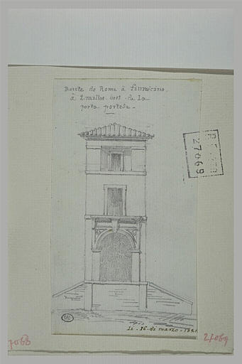 Vue d'un pavillon à deux étages