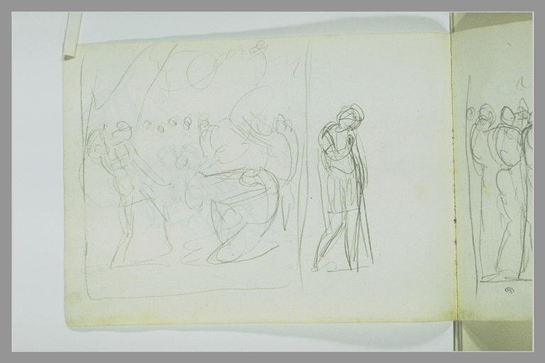 Esquisse pour une bataille ; une femme debout