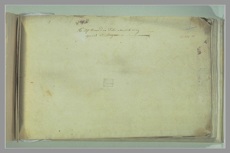 Inscription à l'encre : Half-bound in folio musik way against Tuesday