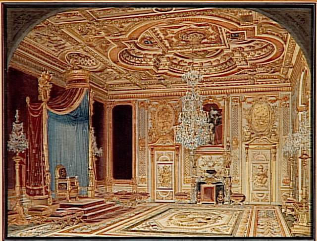 Vue de la salle du trône au palais de Fontainebleau