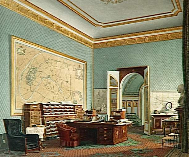 Vue du cabinet de travail de l'empereur au Palais des Tuileries