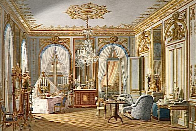 Vue du cabinet de toilette de l'impératrice Eugénie au palais de Saint-Cloud