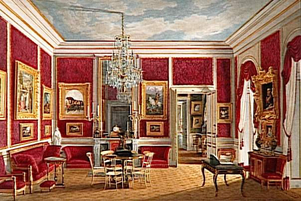 Vue du 1er salon au palais de Saint-Cloud : Salon des officiers de service