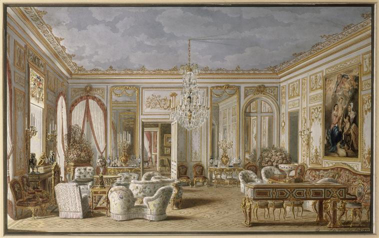 Vue du salon de l'Impératrice au palais de Saint-Cloud sous le Second Empire