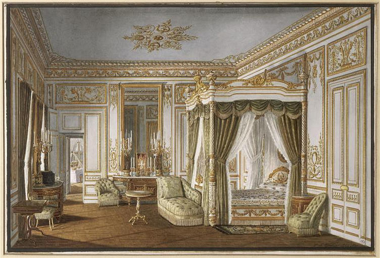 Vue de la chambre à coucher de l'Impératrice au palais de Saint-Cloud