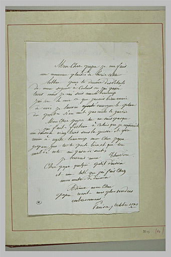 Lettre de Théodore Chassériau à son père, 7 octobre 1928