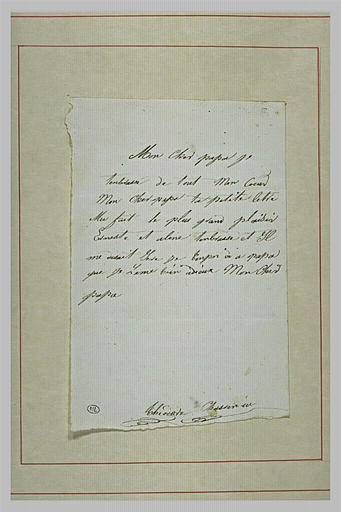Lettre de Théodore Chassériau à son père, Benoît Chassériau