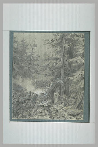 Bataille parmi des sapins
